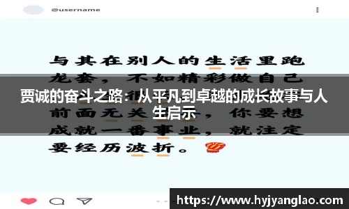 贾诚的奋斗之路：从平凡到卓越的成长故事与人生启示