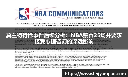 莫兰特持枪事件后续分析：NBA禁赛25场并要求接受心理咨询的深远影响